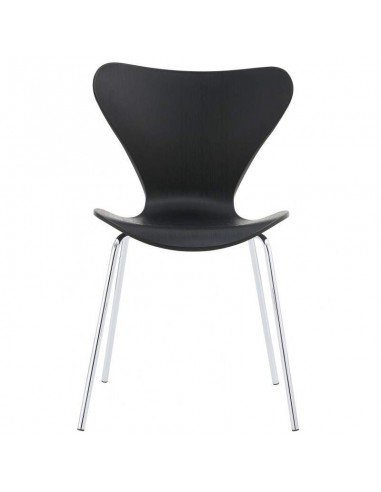 Silla cocina CANDY, cromada, polipropileno negro