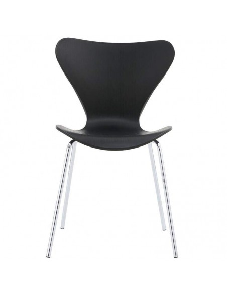 Silla cocina CANDY, cromada, polipropileno negro
