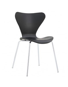 Silla cocina CANDY, cromada, polipropileno negro