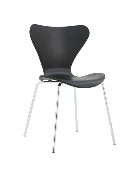 Silla cocina CANDY, cromada, polipropileno negro
