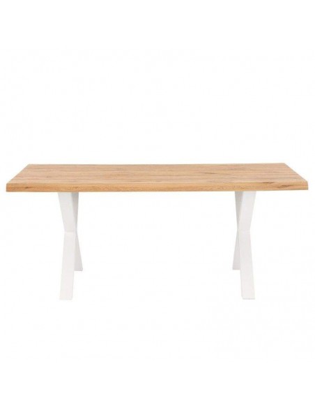 Mesa design industrial CORINE 180 x 95, carvalho, metal branco