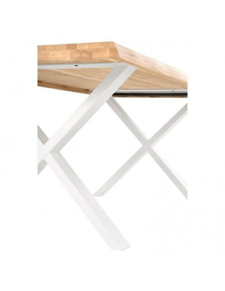 Mesa design industrial CORINE 180 x 95, carvalho, metal branco