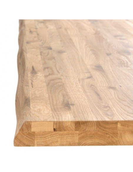 Mesa de diseño industrial LUCINA 180 x 95 roble, metal blanco.