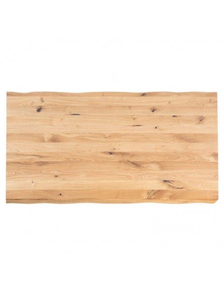 Mesa de diseño industrial LUCINA 180 x 95 roble, metal blanco.