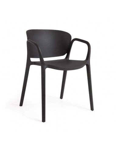 Cadeira empilhável para exterior Ania, em plástico reciclável com tratamento UV.
