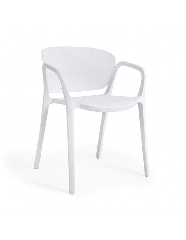 Cadeira empilhável para exterior Ania, em plástico reciclável com tratamento UV.