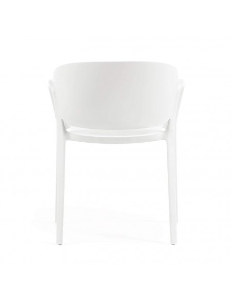 Silla apilable de exterior Ania, plástico reciclable con tratamiento rayos UV.