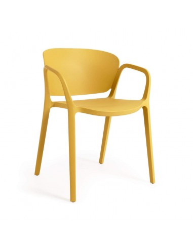 Cadeira empilhável para exterior Ania, em plástico reciclável com tratamento UV.