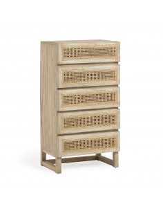 Cómoda colonial Rexit 60 x 113 cm, 5 cajones madera...