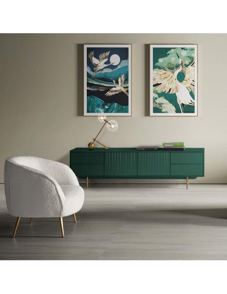 MUEBLE MODERNO TV CANDEM 200 x 42, lacado verde