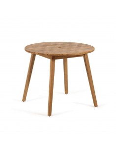 Mesa redonda de exterior Vilma 90, madera maciza de acacia