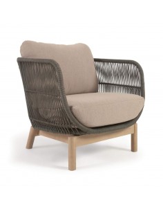 Butaca exterior Catalina, cuerda verde y madera maciza