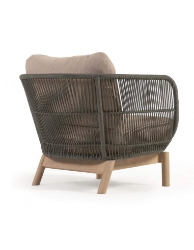 Poltrona de exterior Catalina, corda verde e...