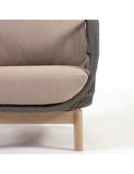 Butaca exterior Catalina, cuerda verde y madera maciza