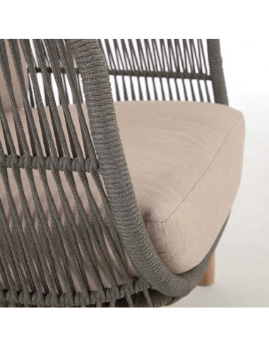 Poltrona de exterior Catalina, corda verde e...