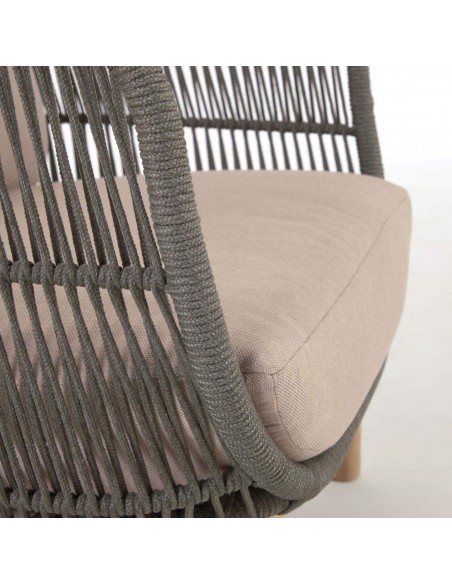 Butaca exterior Catalina, cuerda verde y madera maciza