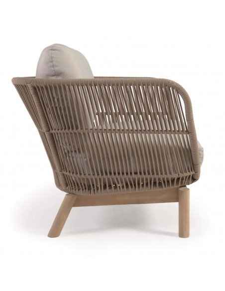 Poltrona de exterior Catalina, corda bege, madeira de acácia.
