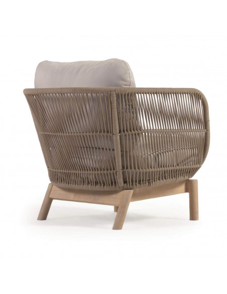 Butaca exterior Catalina, cuerda beige, madera de acacia.