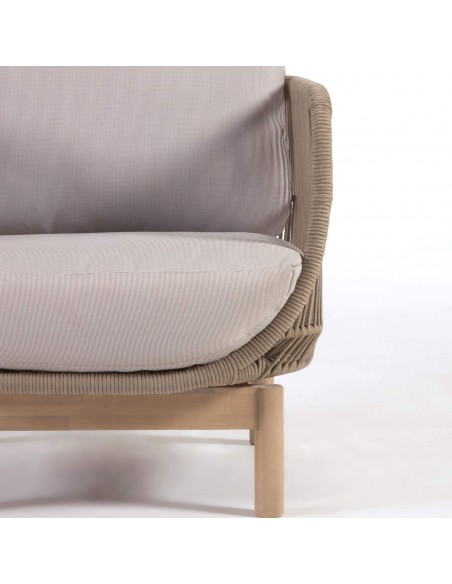Butaca exterior Catalina, cuerda beige, madera de acacia.