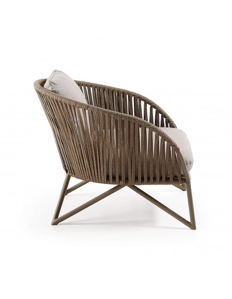 Butaca de exterior Branzie de cuerda marrón o negro