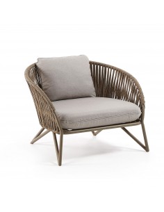 Poltrona exterior Branzie em corda marrom ou preto