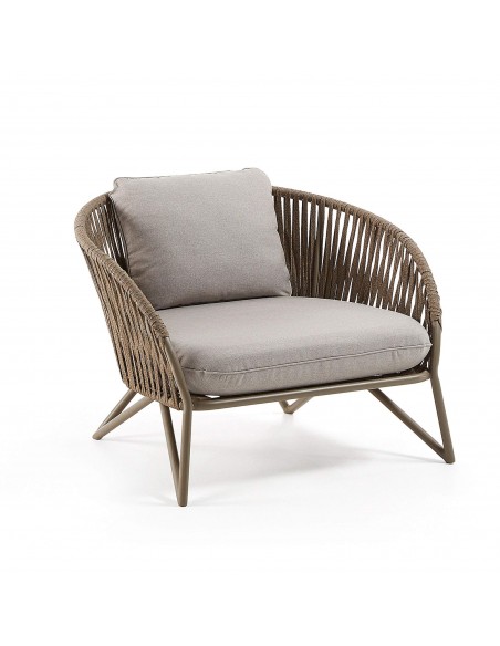 Butaca de exterior Branzie de cuerda marrón o negro