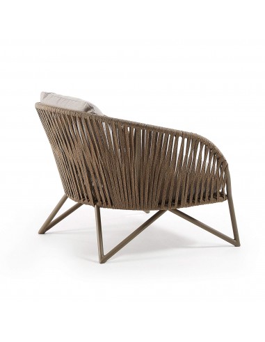 Butaca de exterior Branzie de cuerda marrón o...