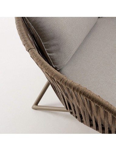 Butaca de exterior Branzie de cuerda marrón o...