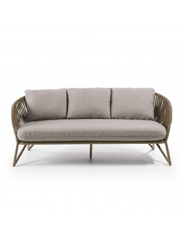 Sofá exterior Branzie, 3 lugares em corda...