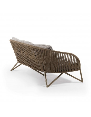 Sofá de exterior Branzie, 3 plazas de cuerda...