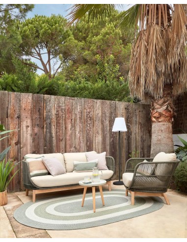 Poltrona de exterior Catalina, corda verde e...