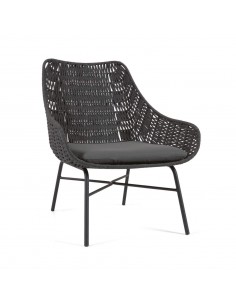 Butaca de exterior Abeli, cuerda negro.