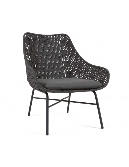 Butaca de exterior Abeli, cuerda negro.