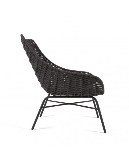 Butaca de exterior Abeli, cuerda negro.