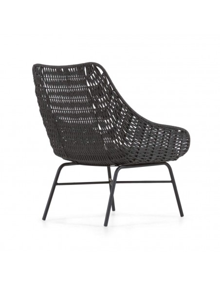 Butaca de exterior Abeli, cuerda negro.