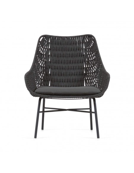 Butaca de exterior Abeli, cuerda negro.