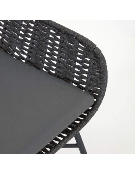Butaca de exterior Abeli, cuerda negro.