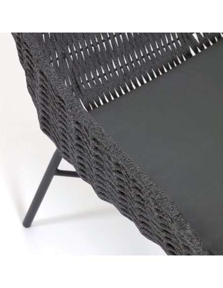 Butaca de exterior Abeli, cuerda negro.