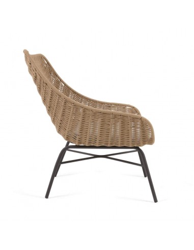 Poltrona de exterior Abeli em corda Beige.