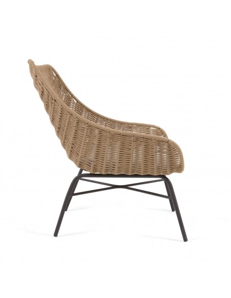 Poltrona de exterior Abeli em corda Beige.