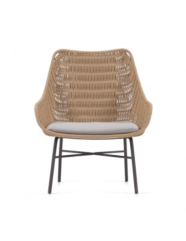 Butaca Abeli de exterior en cuerda Beige.