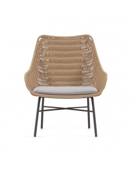 Butaca Abeli de exterior en cuerda Beige.