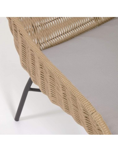 Poltrona de exterior Abeli em corda Beige.