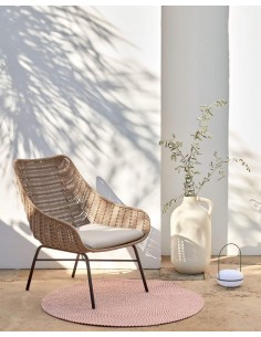 Butaca Abeli de exterior en cuerda Beige. 2