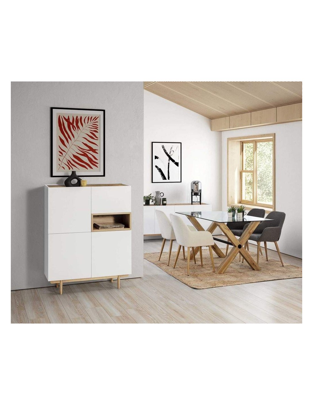 MUEBLE CUBO MODERNO CANDEM 100 x 142, lacado blanco