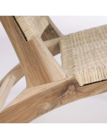 Sillón de diseño Beida madera maciza teca.