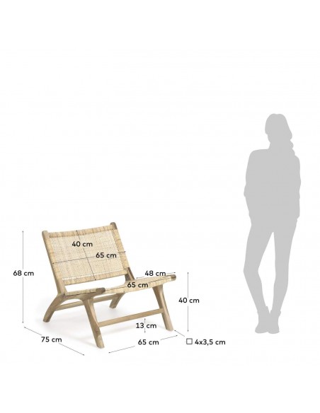 Sillón de diseño Beida madera maciza teca.