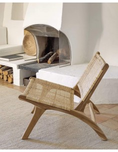 Sillón de diseño Beida madera maciza teca. 2