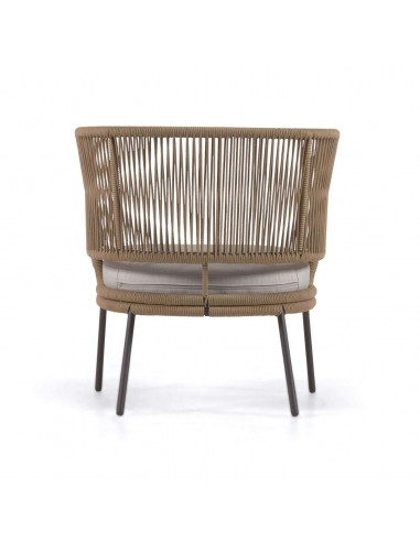 Sillón exterior Nadin, cuerda beige y patas de...