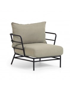 Sillón de exterior Mareluz de acero negro.
